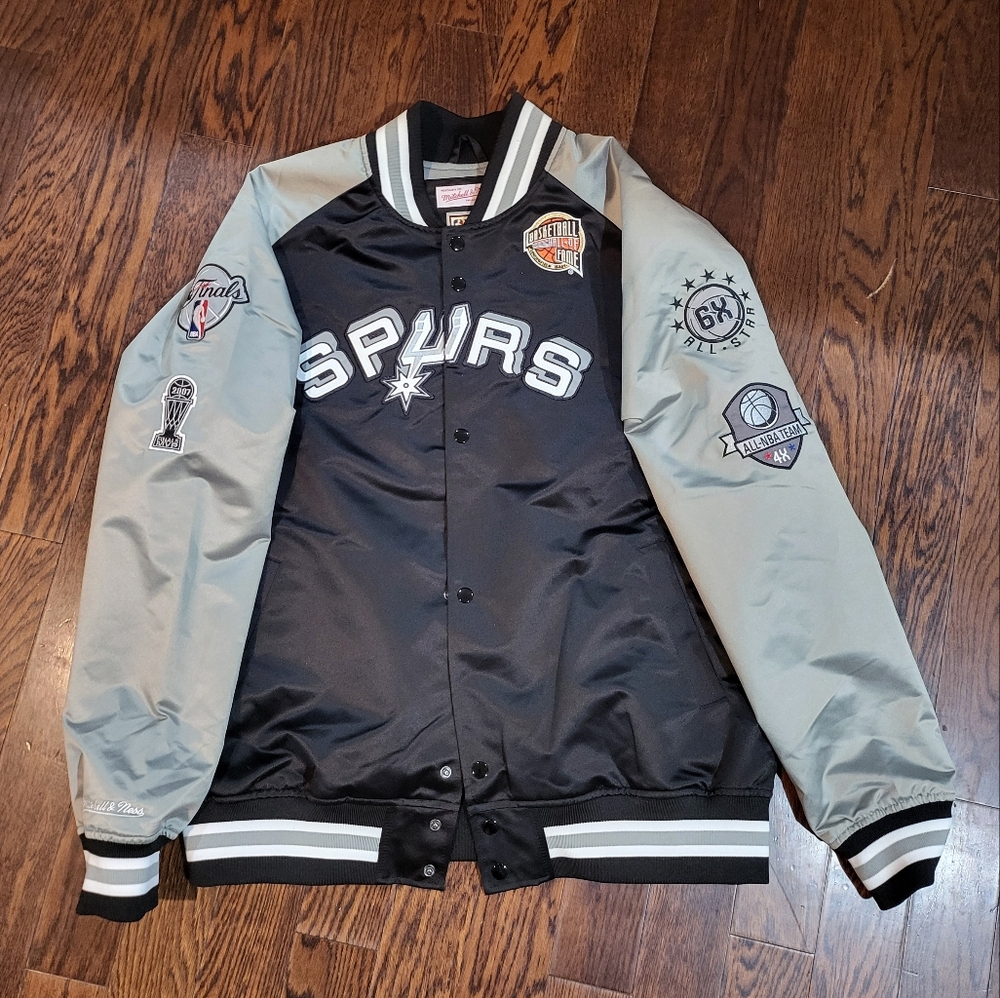 Mitchell and Ness HOF N&N Satin Jacket San Antonio Spurs Tony Parker